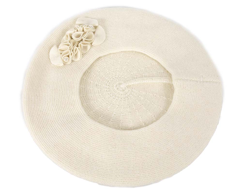 Warm woven cream beret by Max Alexander-1