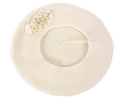 Warm woven cream beret by Max Alexander-1