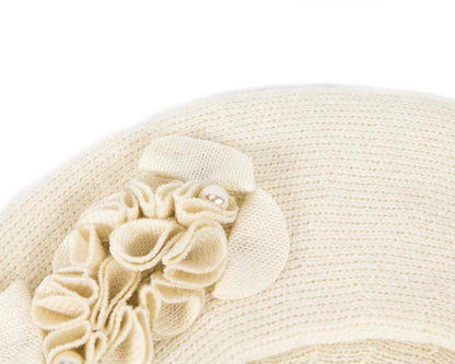 Warm woven cream beret by Max Alexander-2