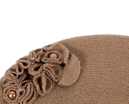 Warm woven beige beret by Max Alexander-2