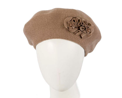 Warm woven beige beret by Max Alexander-0