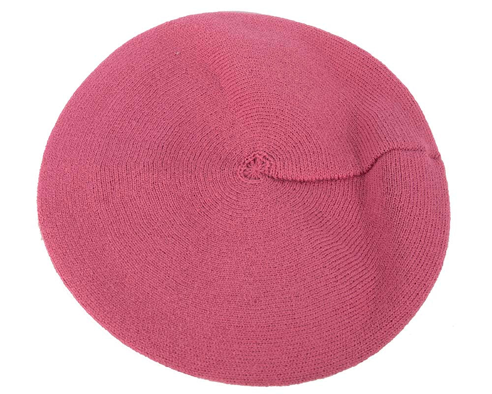 Classic woven fuchsia beret by Max Alexander