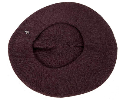 Classic woven burgundy wine beret by Max Alexander
