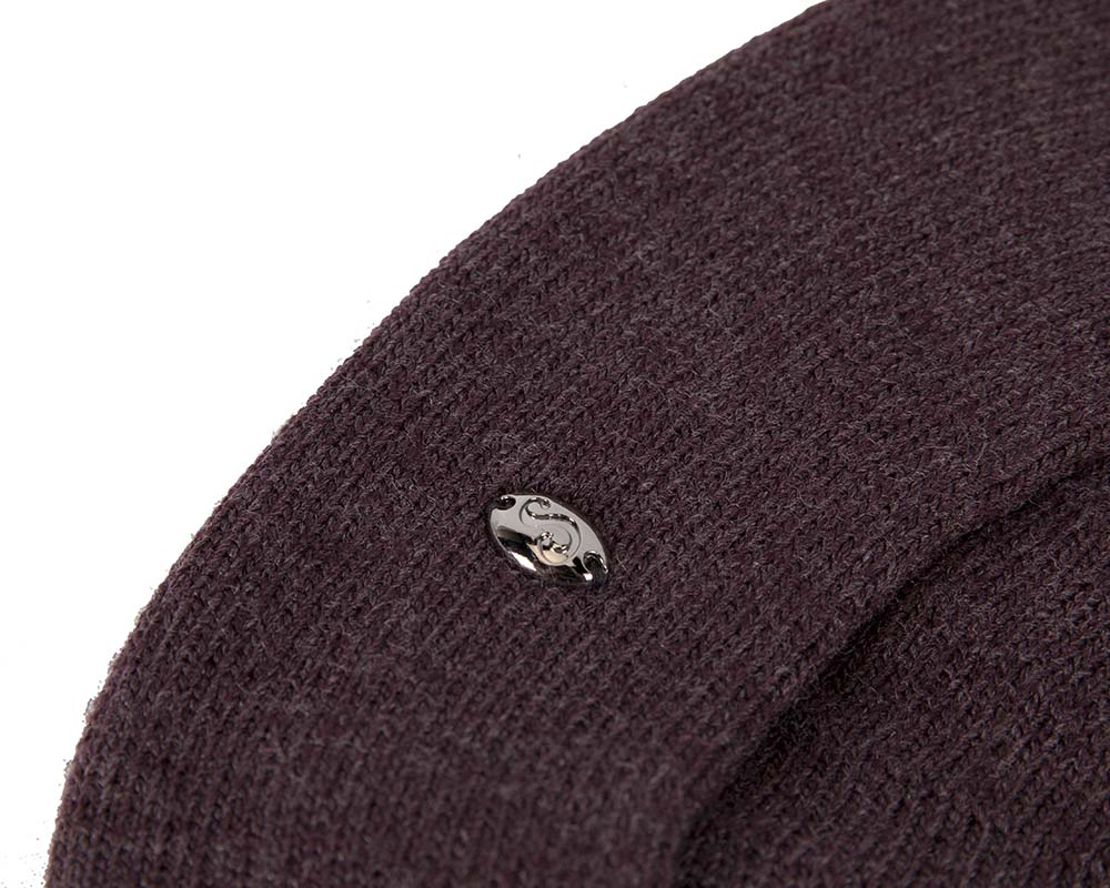 Classic woven burgundy wine beret by Max Alexander