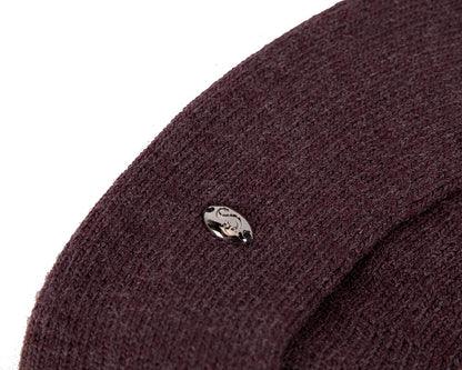 Classic woven burgundy wine beret by Max Alexander