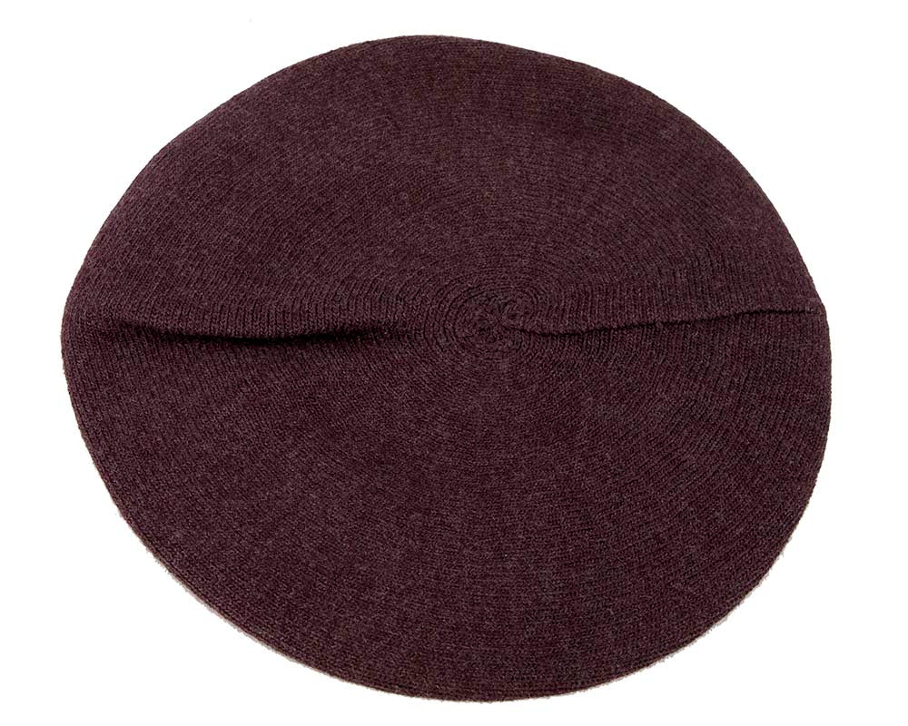 Classic woven burgundy wine beret by Max Alexander
