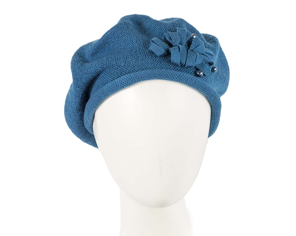 Woolen woven blue beret by Max Alexander-0