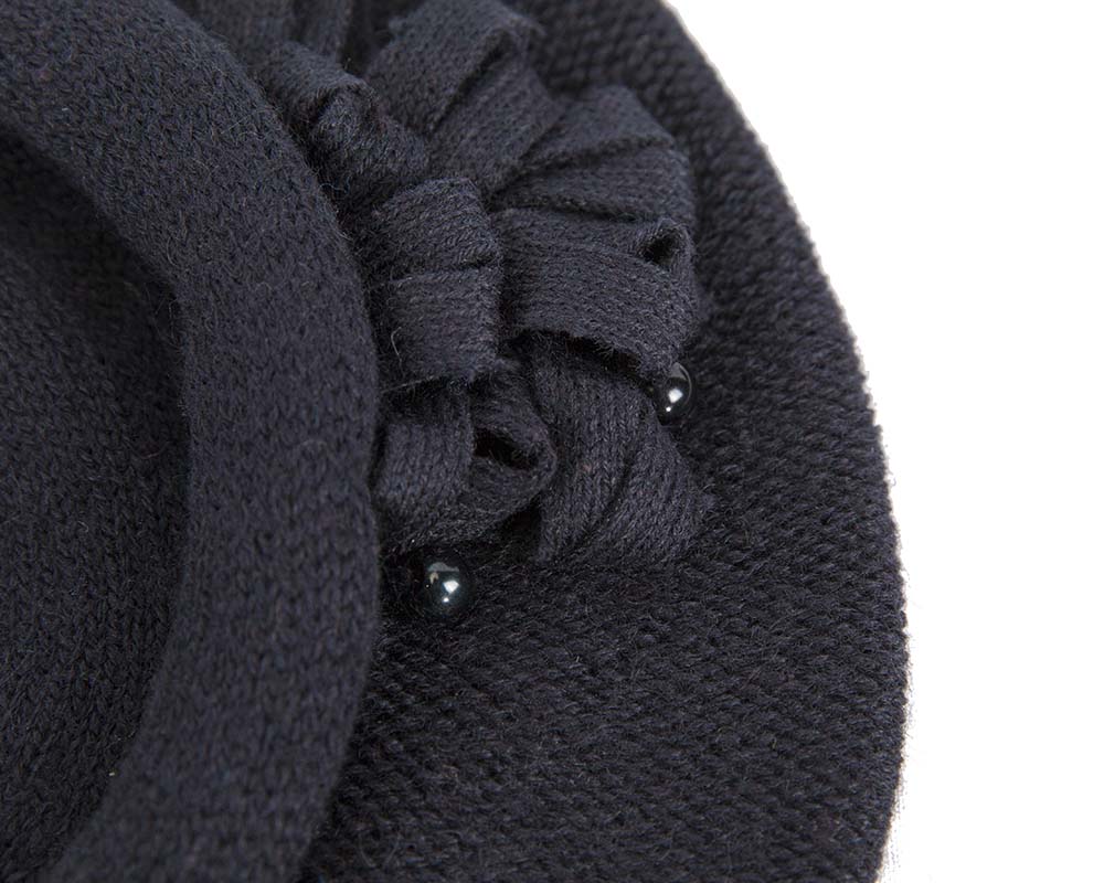 Woolen woven navy beret by Max Alexander-2