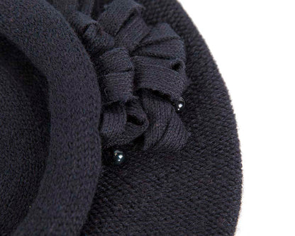 Woolen woven navy beret by Max Alexander-2