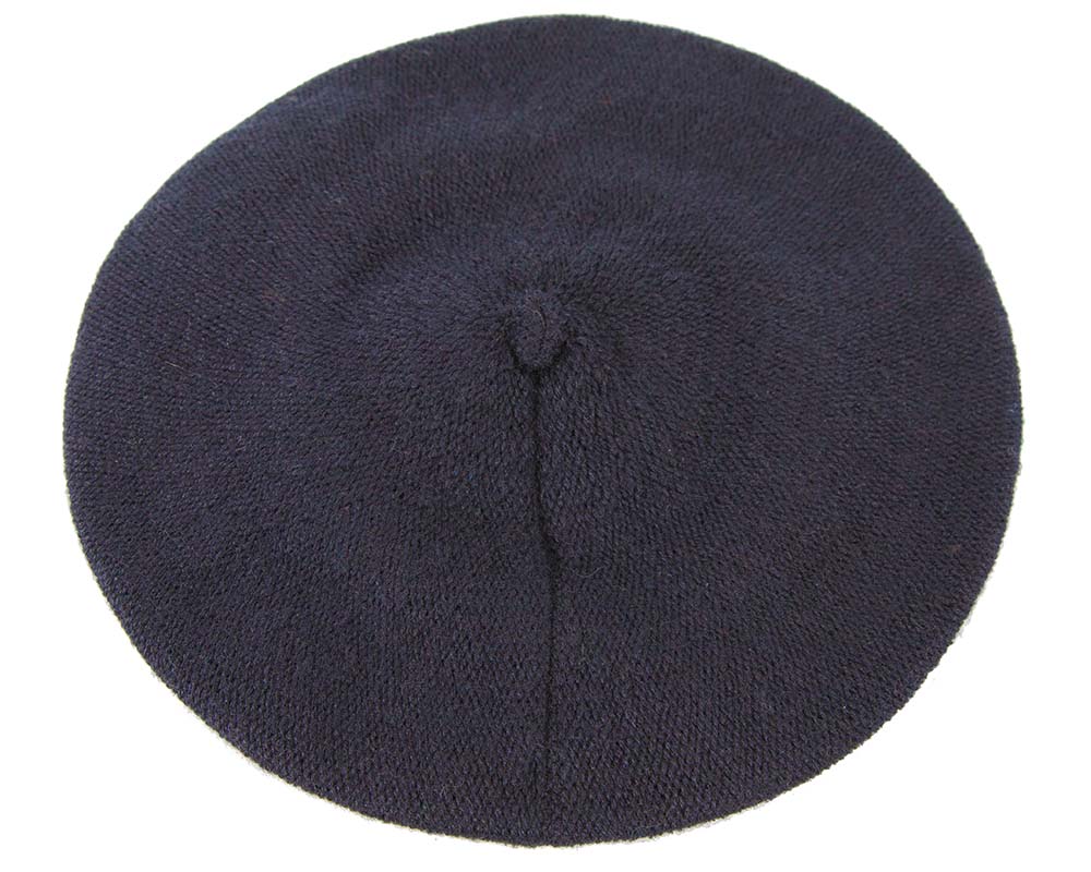 Woolen woven navy beret by Max Alexander-3