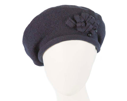 Woolen woven navy beret by Max Alexander-0