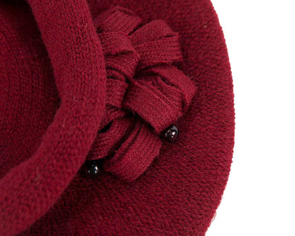 Woolen woven burgundy beret by Max Alexander-2
