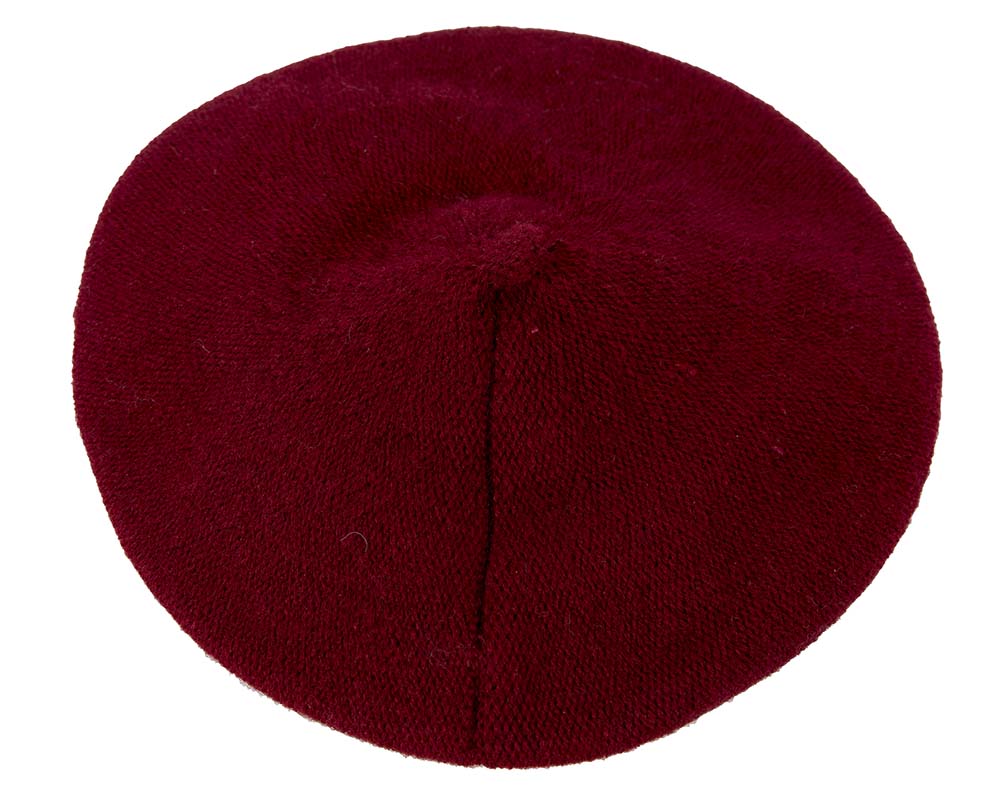 Woolen woven burgundy beret by Max Alexander-3