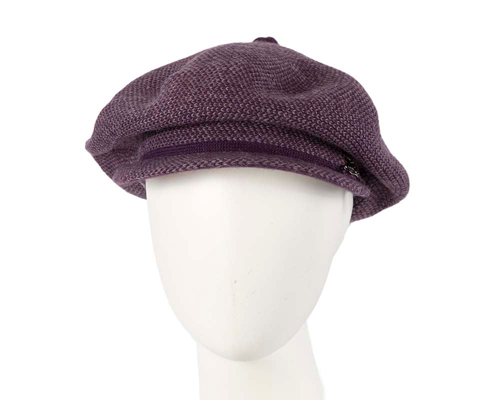 Classic wool woven purple cap by Max Alexander-0
