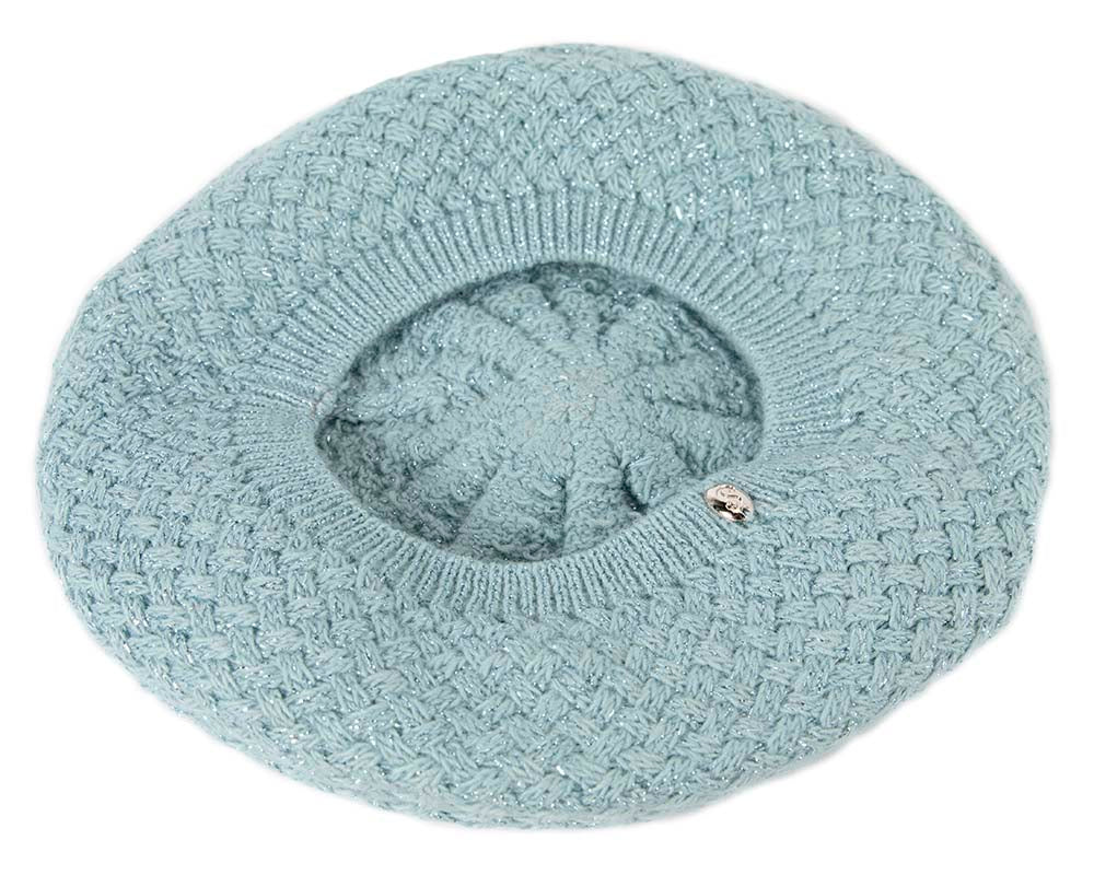 Crocheted wool sea blue beret by Max Alexander
