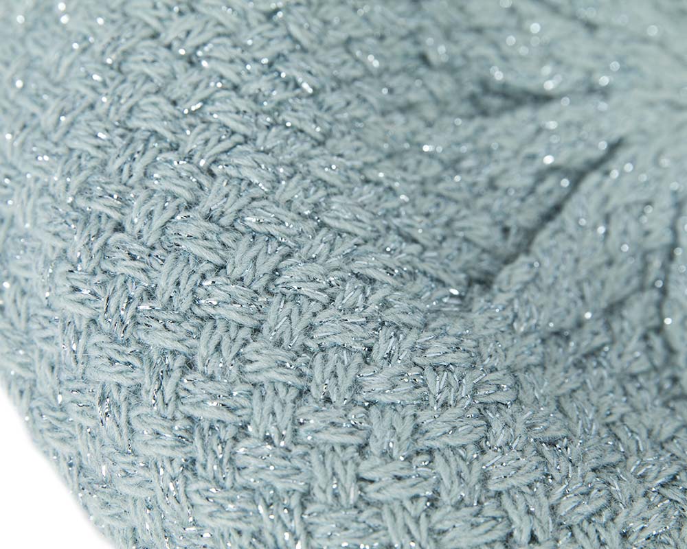 Crocheted wool sea blue beret by Max Alexander