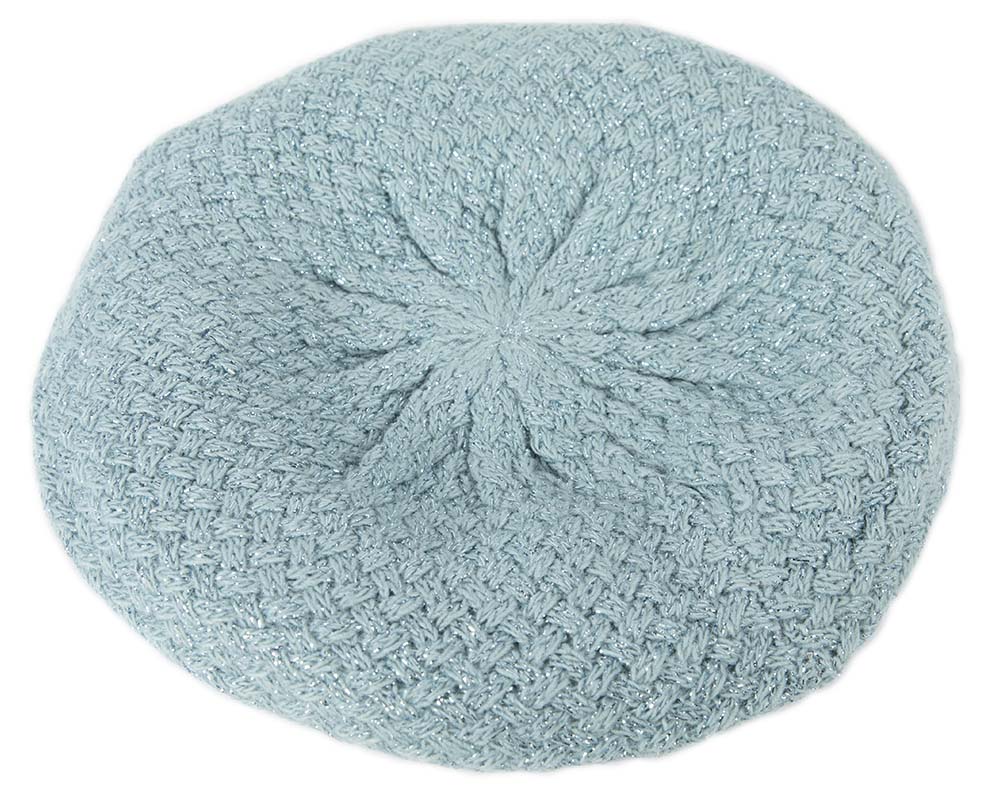 Crocheted wool sea blue beret by Max Alexander