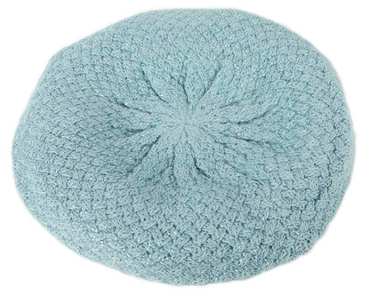 Crocheted wool sea blue beret by Max Alexander