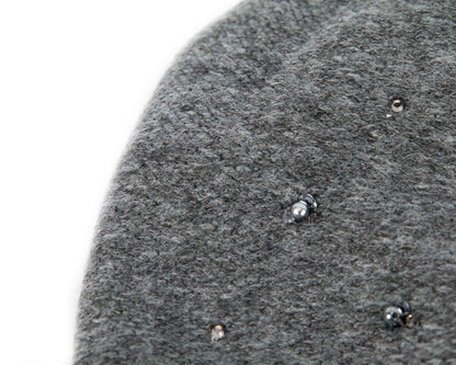Warm European made woven dark grey beanie-2