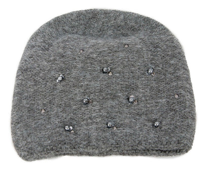 Warm European made woven dark grey beanie-1