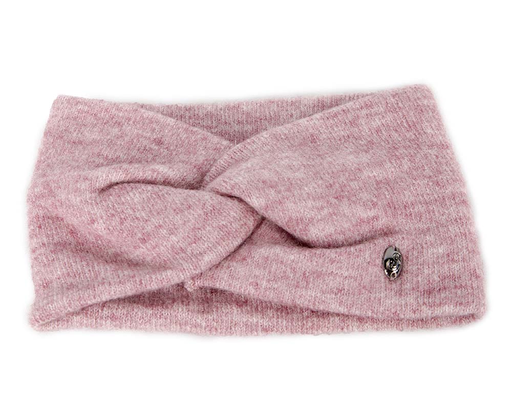 Pink European Made woolen headband-1