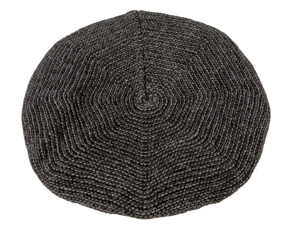 Classic crocheted dark grey beret by Max Alexander-1