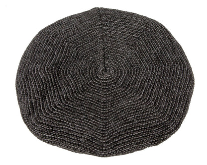 Classic crocheted dark grey beret by Max Alexander-1