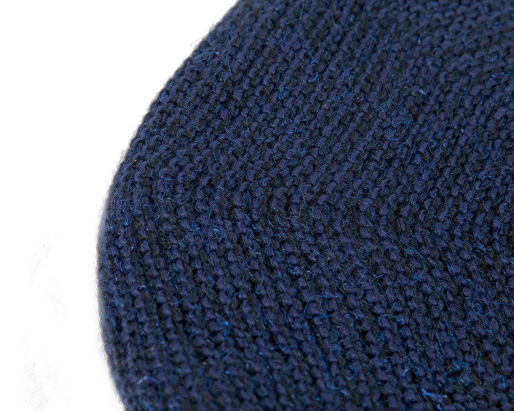 Classic crocheted navy beret by Max Alexander