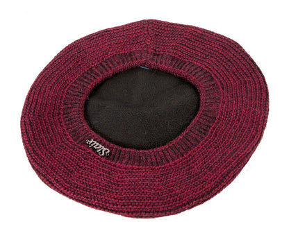 Classic crocheted burgundy beret by Max Alexander