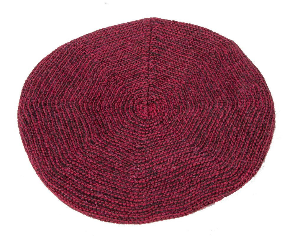 Classic crocheted burgundy beret by Max Alexander
