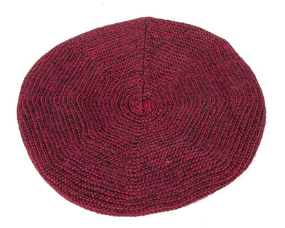 Classic crocheted burgundy beret by Max Alexander