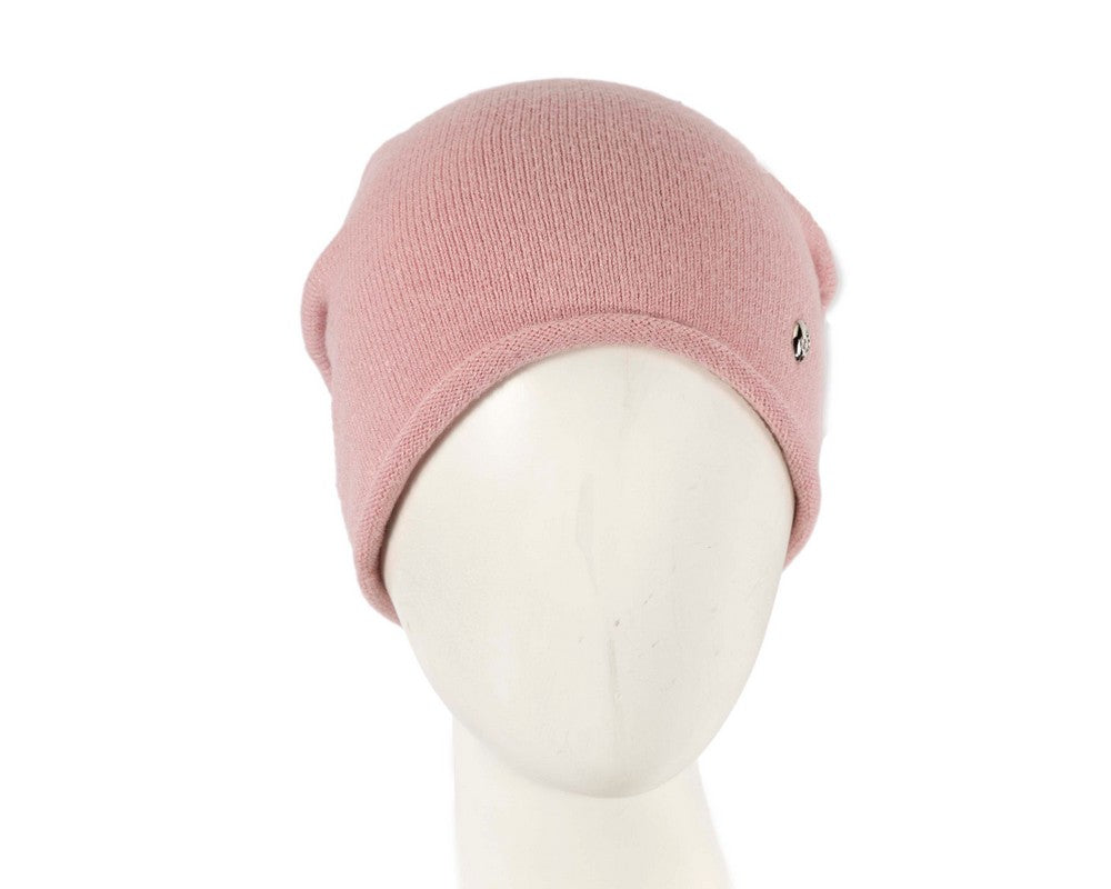 Stylish warm European made pink beanie