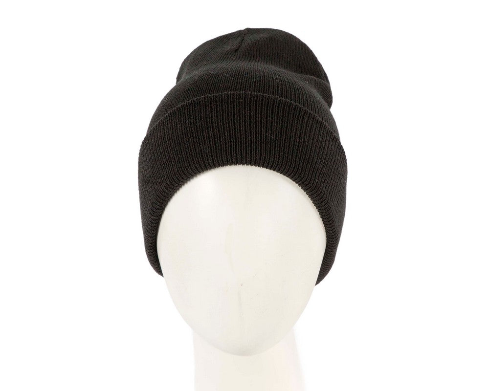 Warm European made black beanie-0