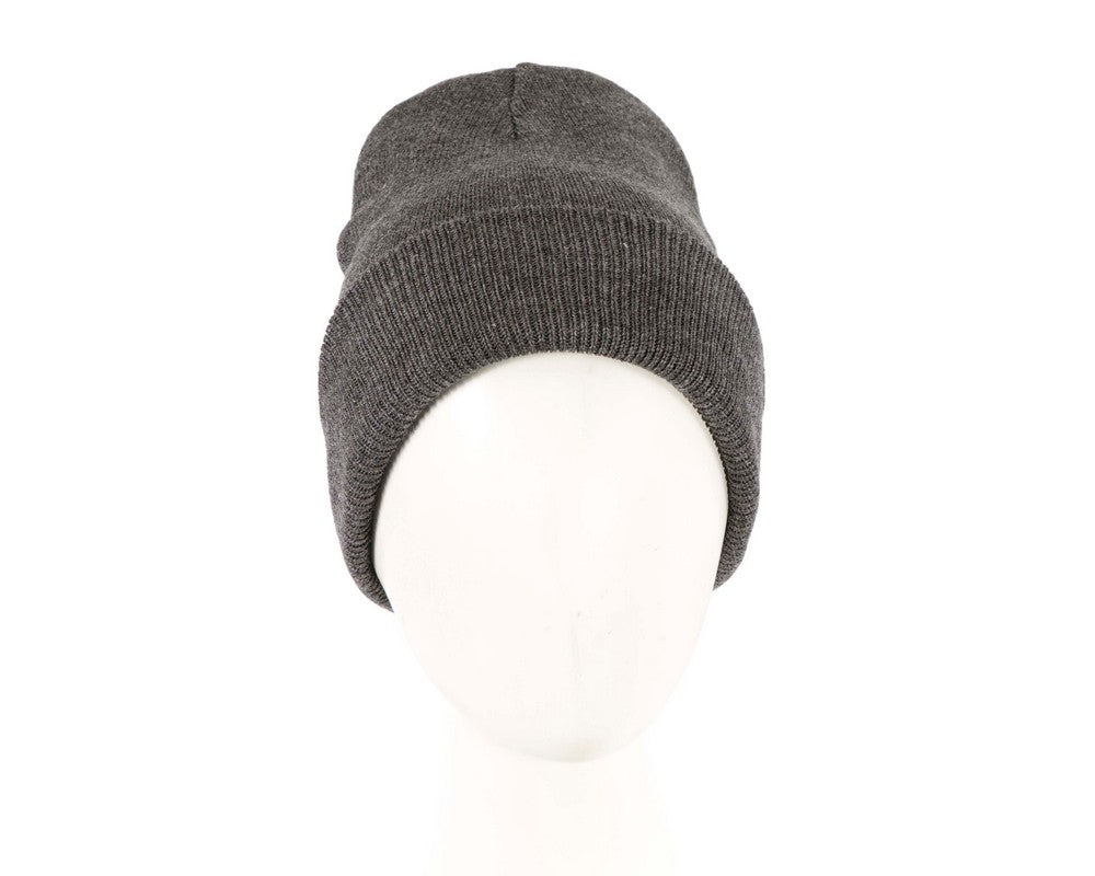 Warm European made dark grey beanie-0
