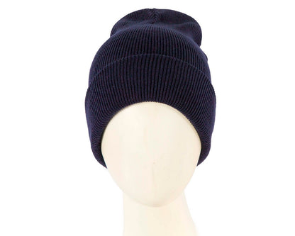 Warm European made navy beanie-0