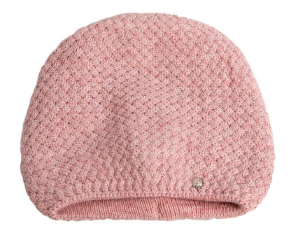 European made crocheted dusty pink beanie