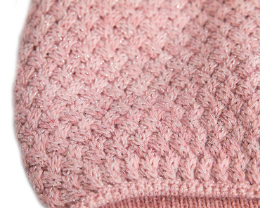 European made crocheted dusty pink beanie