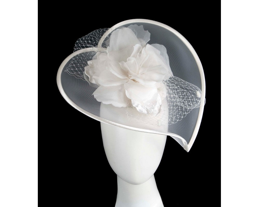 White custom made fascinator hat-0