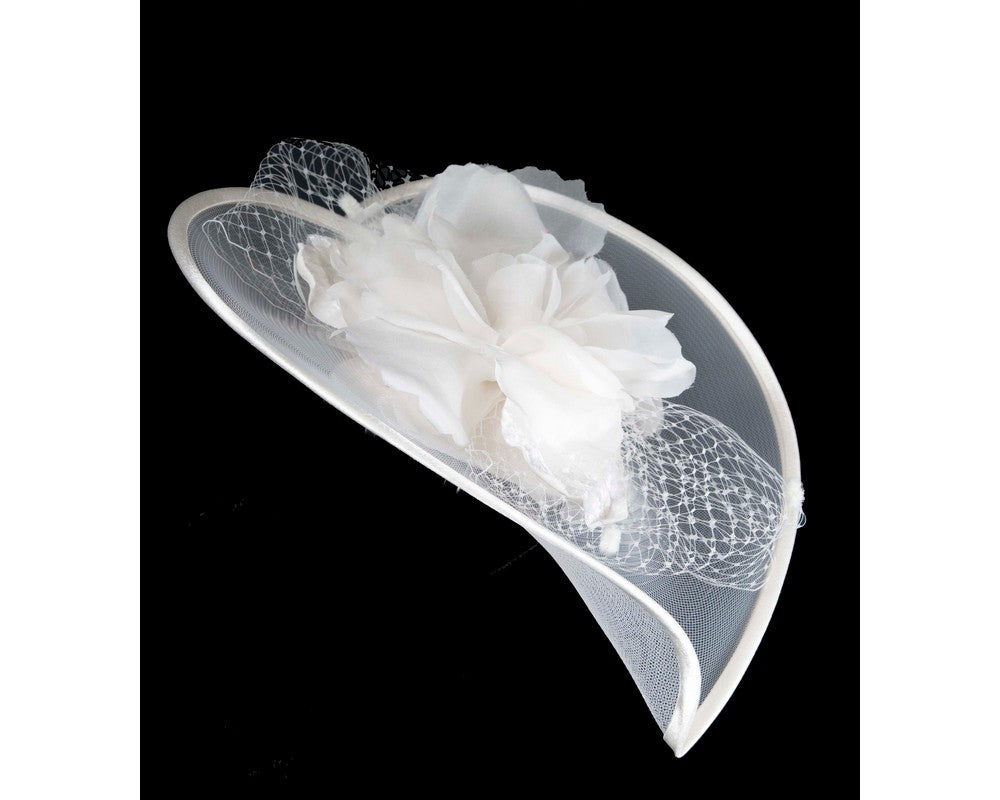 White custom made fascinator hat-1