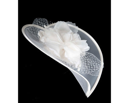 White custom made fascinator hat-1