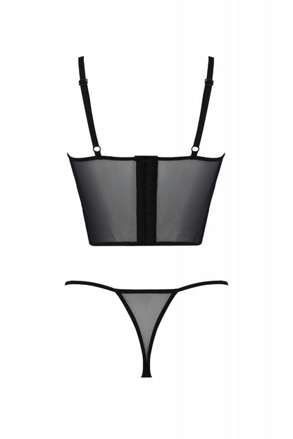 Longline Lace Bustier String Panty Set Passion Kerria-3