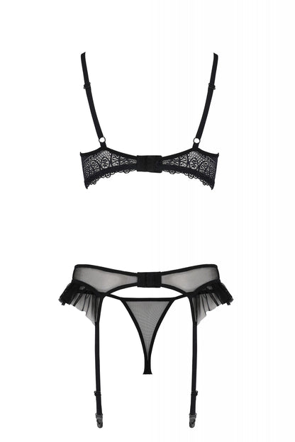 Sexy Open Cup Bra Garter Belt String Set Passion Kerria-3