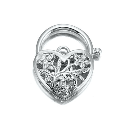 Classic 925 Sterling Silver Plated Filigree Heart Locket - USA Made-2
