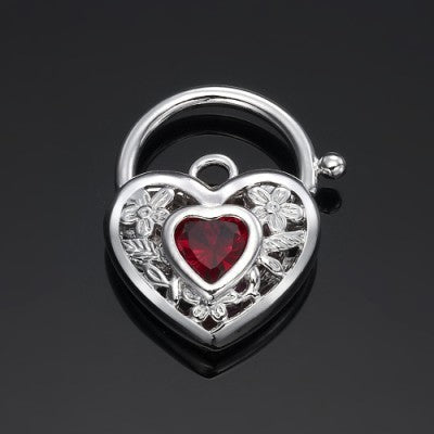 925 Sterling Silver Plated Simulated Ruby Filigree Heart Locket - USA Made-2