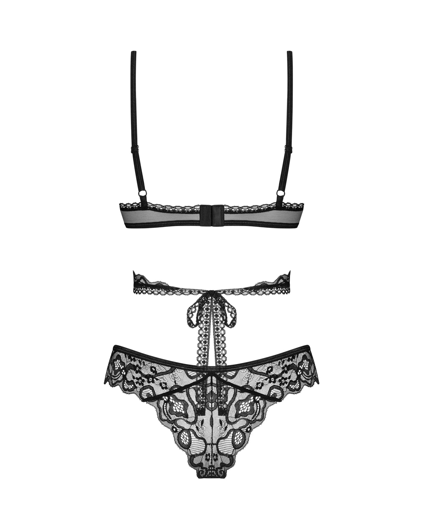Soft Lace Bra & Sheer Thong Set Obsessive Blomentis-4