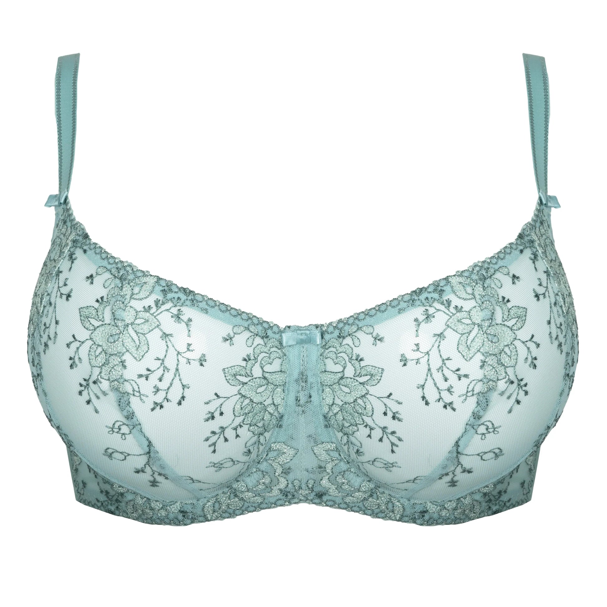 Sheer Embroidery Balconette Bra Laurel-4