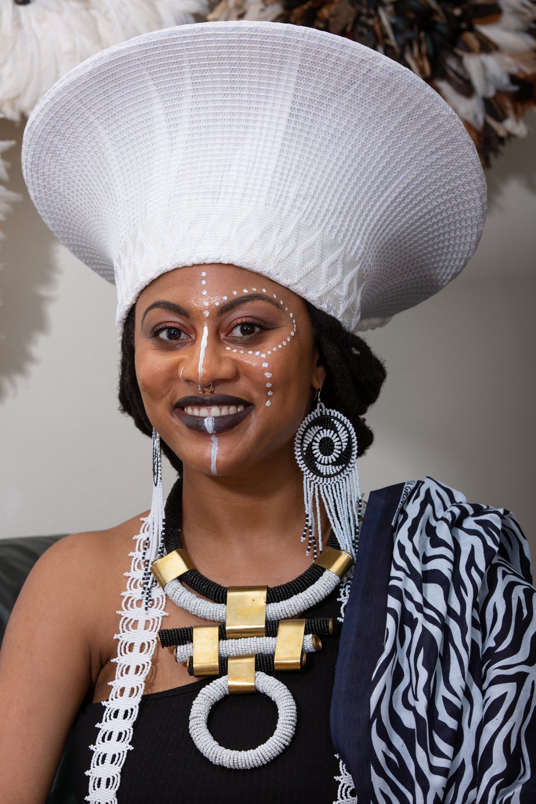 Zulu Wide Basket Hat - White | Handmade in South Africa-0