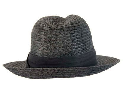 Black mens summer fedora M104B-3