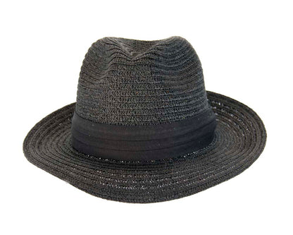 Black mens summer fedora M104B-1