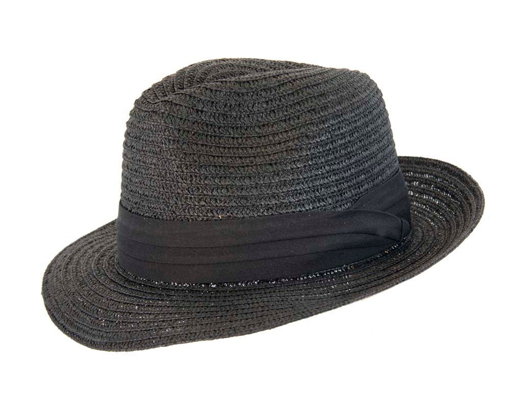 Black mens summer fedora M104B-2